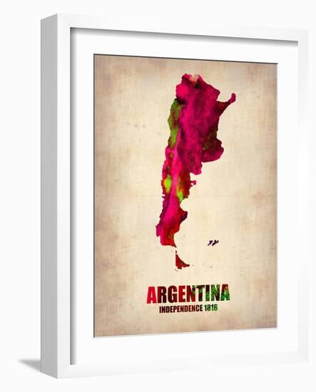 Argentina Watercolor Map-NaxArt-Framed Art Print