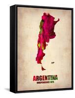 Argentina Watercolor Map-NaxArt-Framed Stretched Canvas