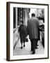 Argentine Author Julio Cortazar Walking Along Parisian Street-null-Framed Premium Photographic Print