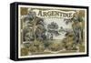 Argentine Brand Cigar Box Label-Lantern Press-Framed Stretched Canvas