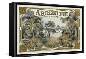 Argentine Brand Cigar Box Label-Lantern Press-Framed Stretched Canvas