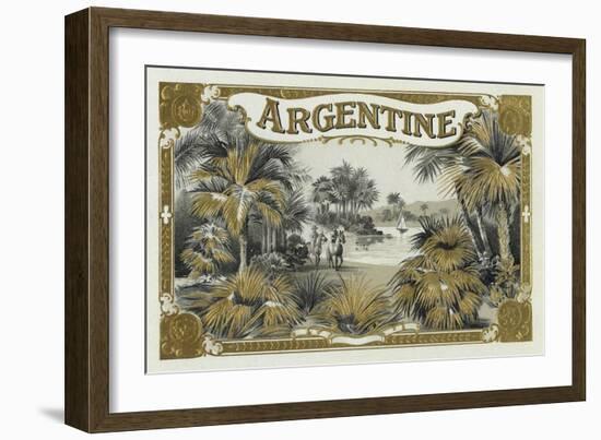 Argentine Brand Cigar Box Label-Lantern Press-Framed Art Print