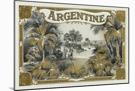 Argentine Brand Cigar Box Label-Lantern Press-Mounted Art Print