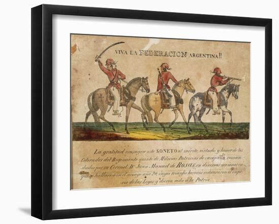 Argentine Federation Soldiers at Time of Juan Manuel De Rosas-null-Framed Giclee Print