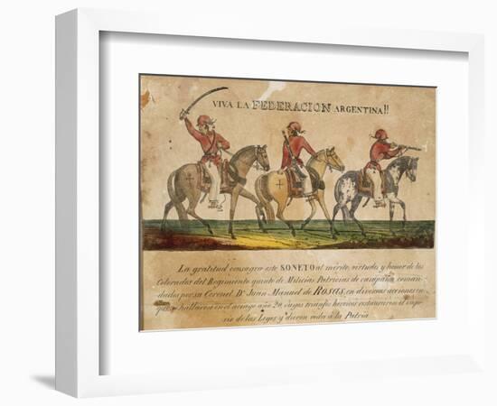 Argentine Federation Soldiers at Time of Juan Manuel De Rosas-null-Framed Giclee Print