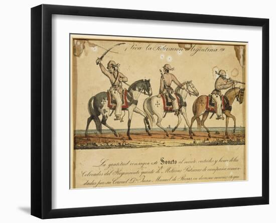 Argentine Federation Soldiers at Time of Juan Manuel De Rosas-null-Framed Giclee Print