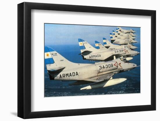 Argentine Super Etandard Planes in Flight 1982-null-Framed Photographic Print