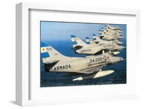 Argentine Super Etandard Planes in Flight 1982-null-Framed Photographic Print