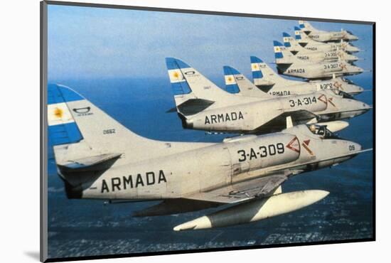 Argentine Super Etandard Planes in Flight 1982-null-Mounted Photographic Print