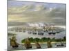 Argentinian Fleet in Channel of Paso De La Patria, April 23, 1866-Candido Lopez-Mounted Giclee Print