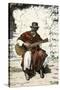 Argentinian "Gaucho Cantor," or Cowboy Guitar-Player of the Pampas, 1800s-null-Stretched Canvas