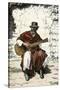 Argentinian "Gaucho Cantor," or Cowboy Guitar-Player of the Pampas, 1800s-null-Stretched Canvas