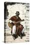 Argentinian "Gaucho Cantor," or Cowboy Guitar-Player of the Pampas, 1800s-null-Stretched Canvas