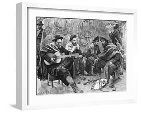 Argentinian Gaucho Playing Guitar, by Emilio Daireaux-null-Framed Giclee Print