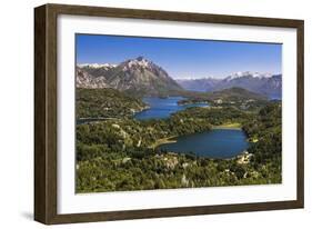 Argentinian Lake District and Andes Mountains from Cerro Campanario (Campanario Hill), Argentina-Matthew Williams-Ellis-Framed Photographic Print