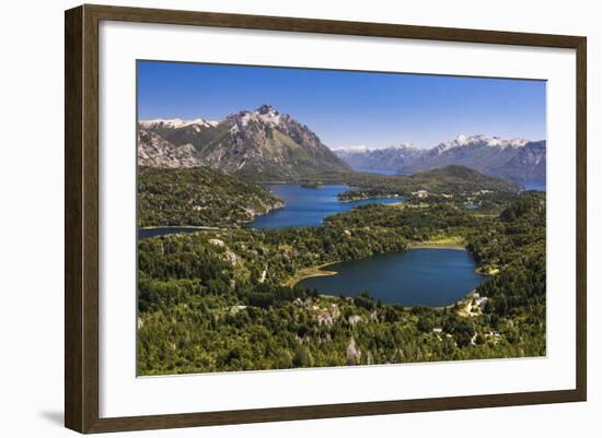 Argentinian Lake District and Andes Mountains from Cerro Campanario (Campanario Hill), Argentina-Matthew Williams-Ellis-Framed Photographic Print