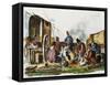 Argentinian Peons Resting at Fire, Engraving from Manners and Customs of Rio De La Plata-Carlos Morel-Framed Stretched Canvas