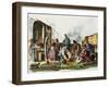 Argentinian Peons Resting at Fire, Engraving from Manners and Customs of Rio De La Plata-Carlos Morel-Framed Giclee Print