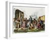 Argentinian Peons Resting at Fire, Engraving from Manners and Customs of Rio De La Plata-Carlos Morel-Framed Giclee Print