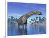 Argentinosaurus Dinosaur Grazing in a Tropical Climate-null-Framed Art Print