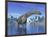 Argentinosaurus Dinosaur Grazing in a Tropical Climate-null-Framed Art Print