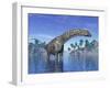 Argentinosaurus Dinosaur Grazing in a Tropical Climate-null-Framed Art Print