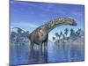 Argentinosaurus Dinosaur Grazing in a Tropical Climate-null-Mounted Art Print