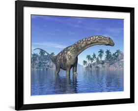 Argentinosaurus Dinosaur Grazing in a Tropical Climate-null-Framed Art Print