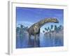 Argentinosaurus Dinosaur Grazing in a Tropical Climate-null-Framed Art Print