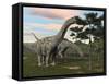 Argentinosaurus Dinosaur Grazing on Treetops-null-Framed Stretched Canvas