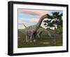 Argentinosaurus Dinosaur Grazing on Treetops-null-Framed Art Print