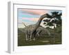 Argentinosaurus Dinosaur Grazing on Treetops-null-Framed Art Print