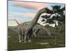 Argentinosaurus Dinosaur Grazing on Treetops-null-Mounted Art Print