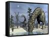 Argentinosaurus Dinosaurs Grazing in the Desert-Stocktrek Images-Framed Stretched Canvas