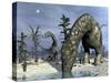 Argentinosaurus Dinosaurs Grazing in the Desert-Stocktrek Images-Stretched Canvas