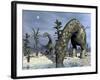 Argentinosaurus Dinosaurs Grazing in the Desert-Stocktrek Images-Framed Art Print