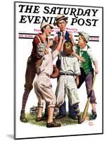 "Arguing the Call," Saturday Evening Post Cover, August 30, 1930-Alan Foster-Mounted Premium Giclee Print