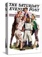 "Arguing the Call," Saturday Evening Post Cover, August 30, 1930-Alan Foster-Stretched Canvas