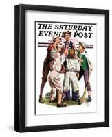 "Arguing the Call," Saturday Evening Post Cover, August 30, 1930-Alan Foster-Framed Giclee Print