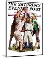 "Arguing the Call," Saturday Evening Post Cover, August 30, 1930-Alan Foster-Mounted Giclee Print