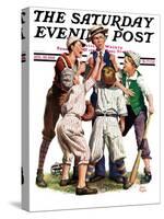 "Arguing the Call," Saturday Evening Post Cover, August 30, 1930-Alan Foster-Stretched Canvas