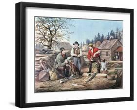 Arguing the Point - the Latest News, 1855-Currier & Ives-Framed Giclee Print