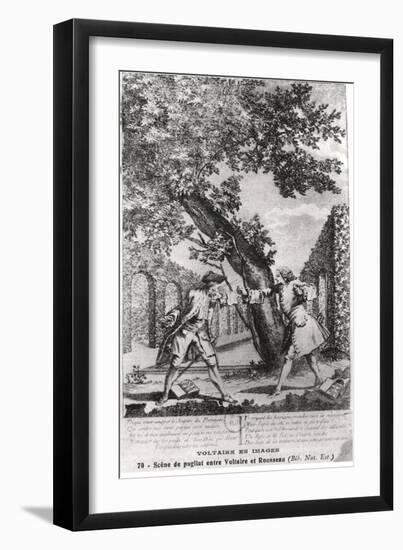 Argument Between Jean-Jacques Rousseau and Voltaire-null-Framed Giclee Print