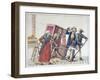 Argument Between the Porter of a Sedan Chair Equipped with Wheels-null-Framed Giclee Print