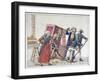 Argument Between the Porter of a Sedan Chair Equipped with Wheels-null-Framed Giclee Print