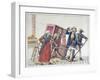 Argument Between the Porter of a Sedan Chair Equipped with Wheels-null-Framed Giclee Print