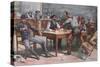 Argument over Cards in a Western Saloon, 1895-Allen Carter Redwood-Stretched Canvas