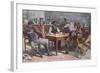 Argument over Cards in a Western Saloon, 1895-Allen Carter Redwood-Framed Giclee Print