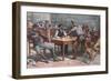 Argument over Cards in a Western Saloon, 1895-Allen Carter Redwood-Framed Giclee Print