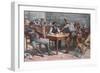 Argument over Cards in a Western Saloon, 1895-Allen Carter Redwood-Framed Giclee Print